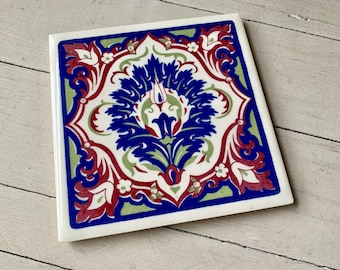 Azulejo decorativo de cerámica vintage de MOSAIC, fabricado en EE. UU.
