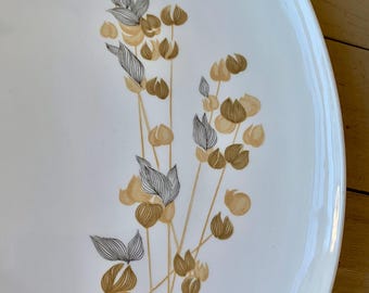 Vintage 'Fan Tan' Franciscan Whitestone Ware Oval Serving Platter Japan