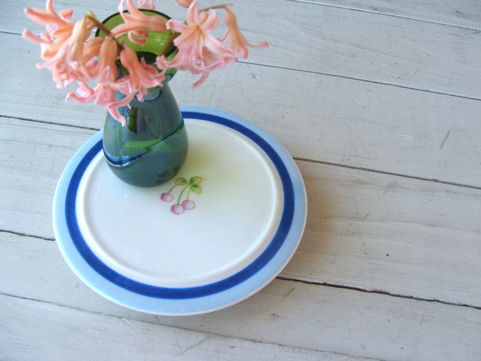 Teapot Tile Trivet Hotplate Handpainted Cherries Mid Etsy