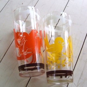 vintage circus drinking glasses