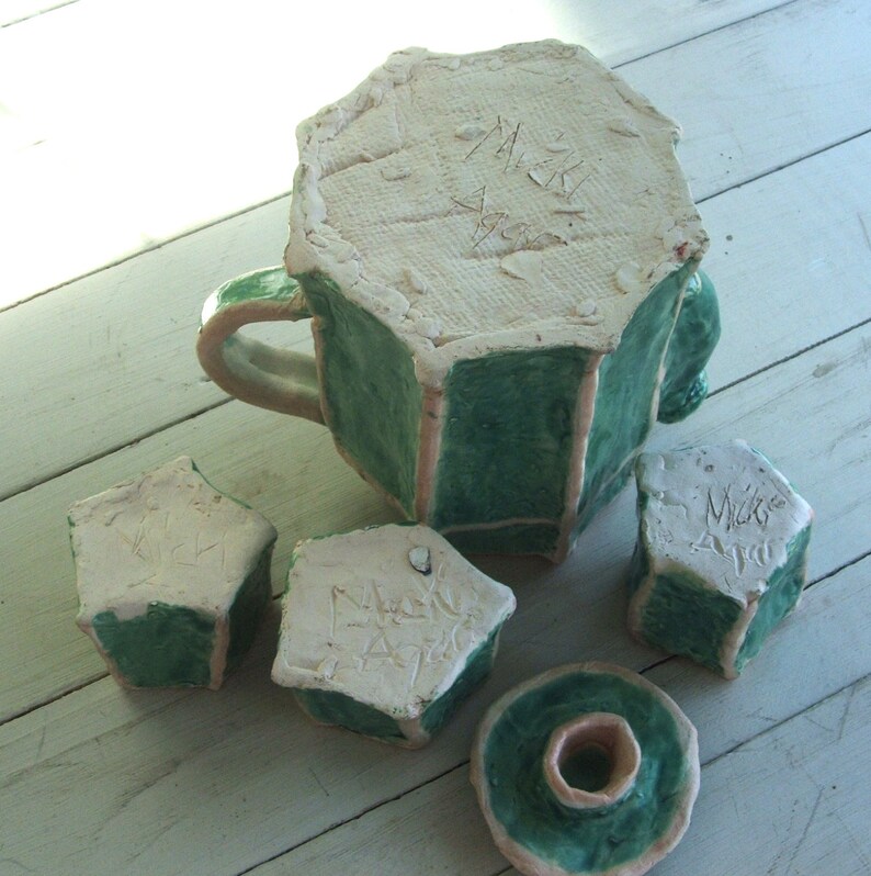 Unique Handmade Sculptural Pottery Teapot Set Etsy