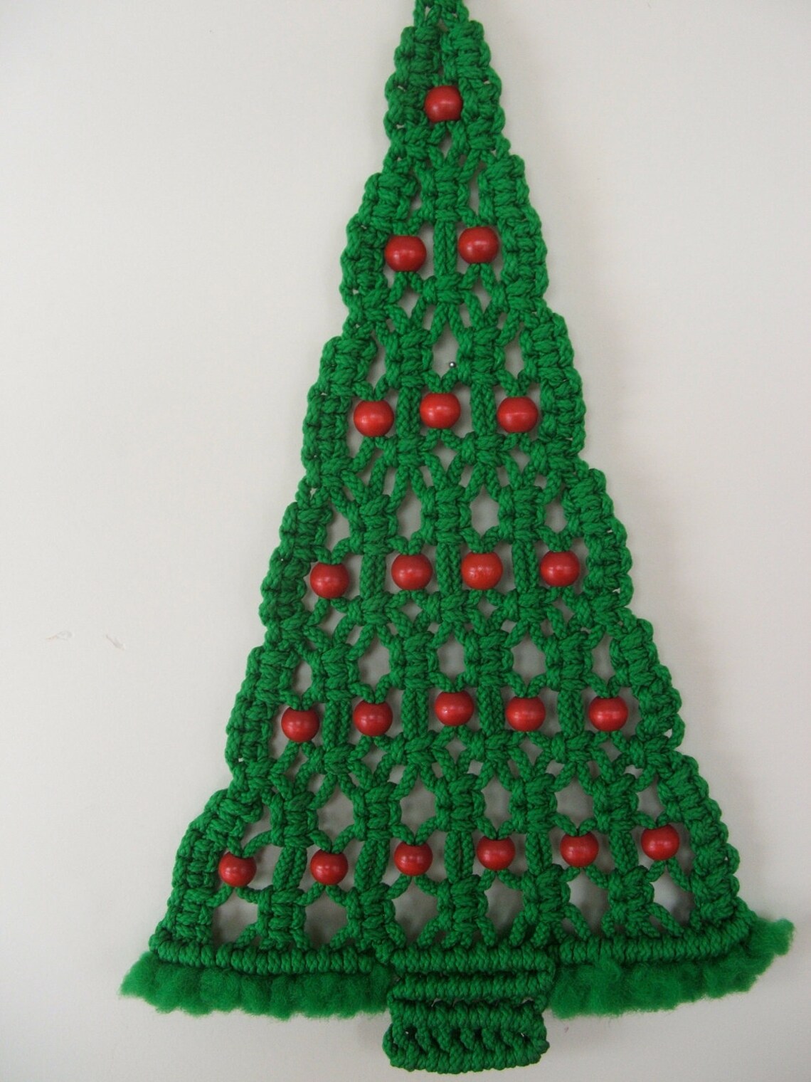 Vintage Macrame Christmas Tree Wall Hanging Etsy