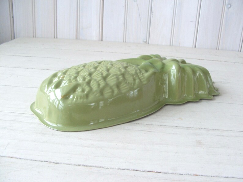 Vintage Aluminum Avocado Green Pineapple Jello Salad Mold Etsy