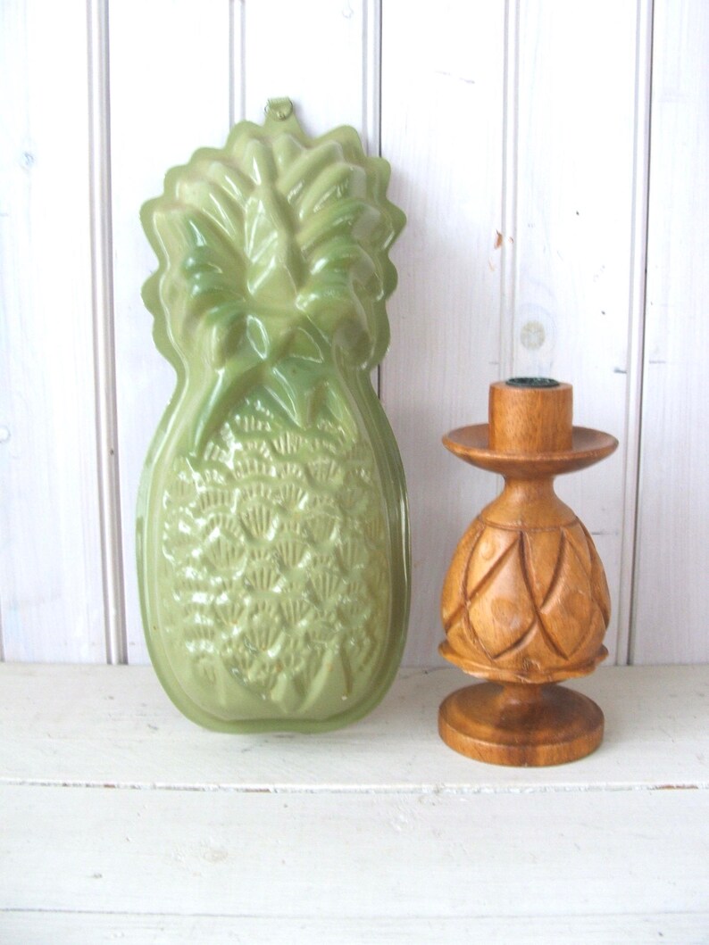 Vintage Aluminum Avocado Green Pineapple Jello Salad Mold Etsy