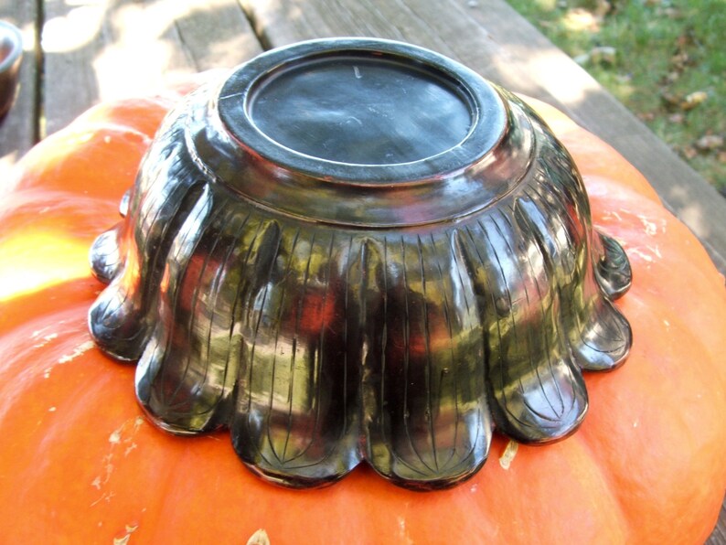 Vintage Tropical Carved Wood Bowl - Etsy