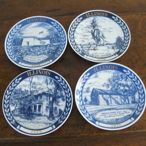 Your choice: One Collector's Plate Royal Blue Chateau Tidemark Company Illinois General Grant President Lincoln