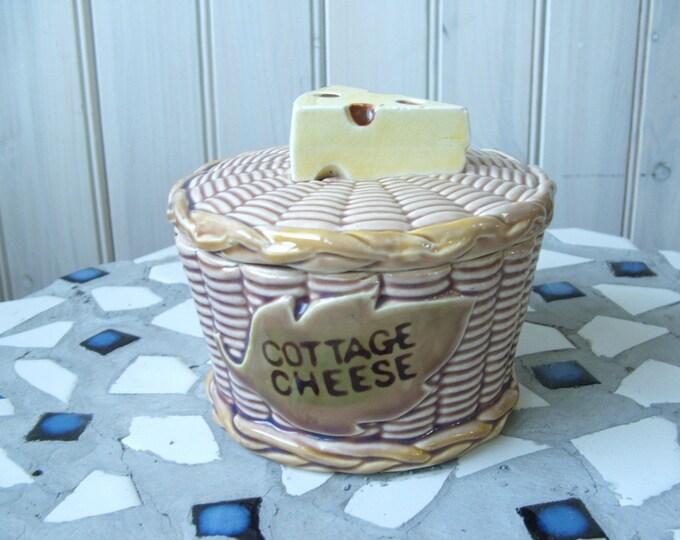 Mid Century Cottage Cheese Serving Bowl With Lid Etsy