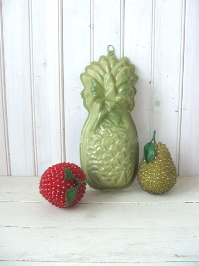 Vintage Aluminum Avocado Green Pineapple Jello Salad Mold Etsy