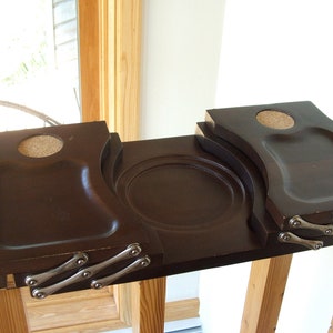 Vintage Long Collapsible Wood Tray image 2