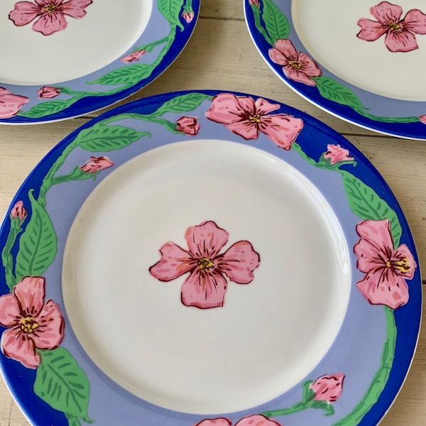 3 East Hampton Rose 8" Plates 1990 Block Spal Portugal