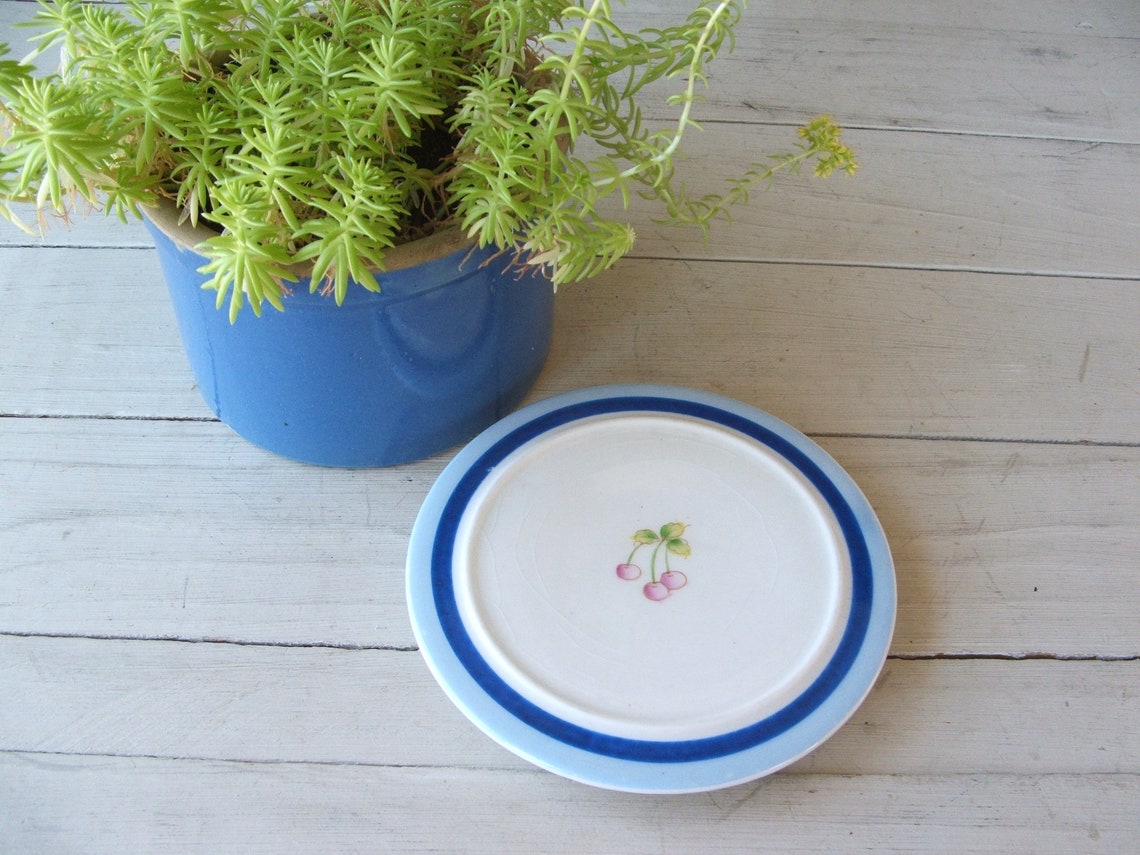 Teapot Tile Trivet Hotplate Handpainted Cherries Mid Etsy