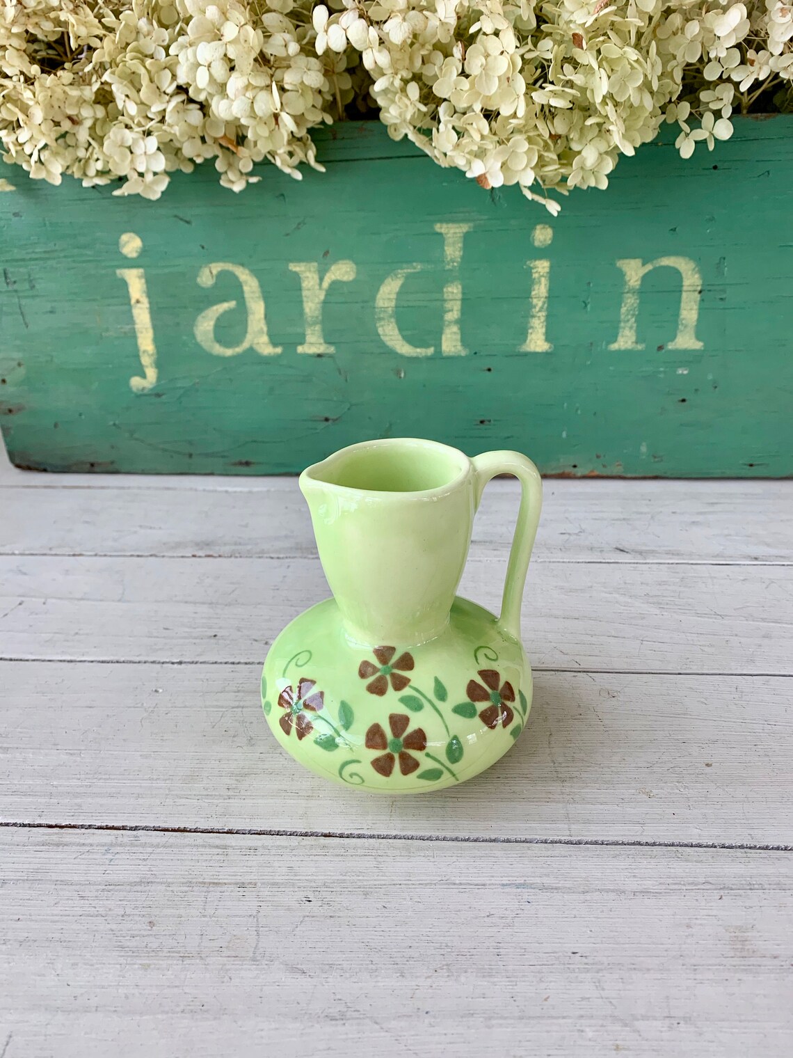 Cottage Bloom Green Floral Pitcher main image 1