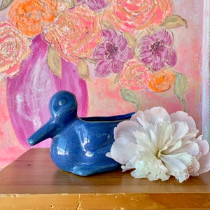 Blue Duck Pottery Planter - Etsy