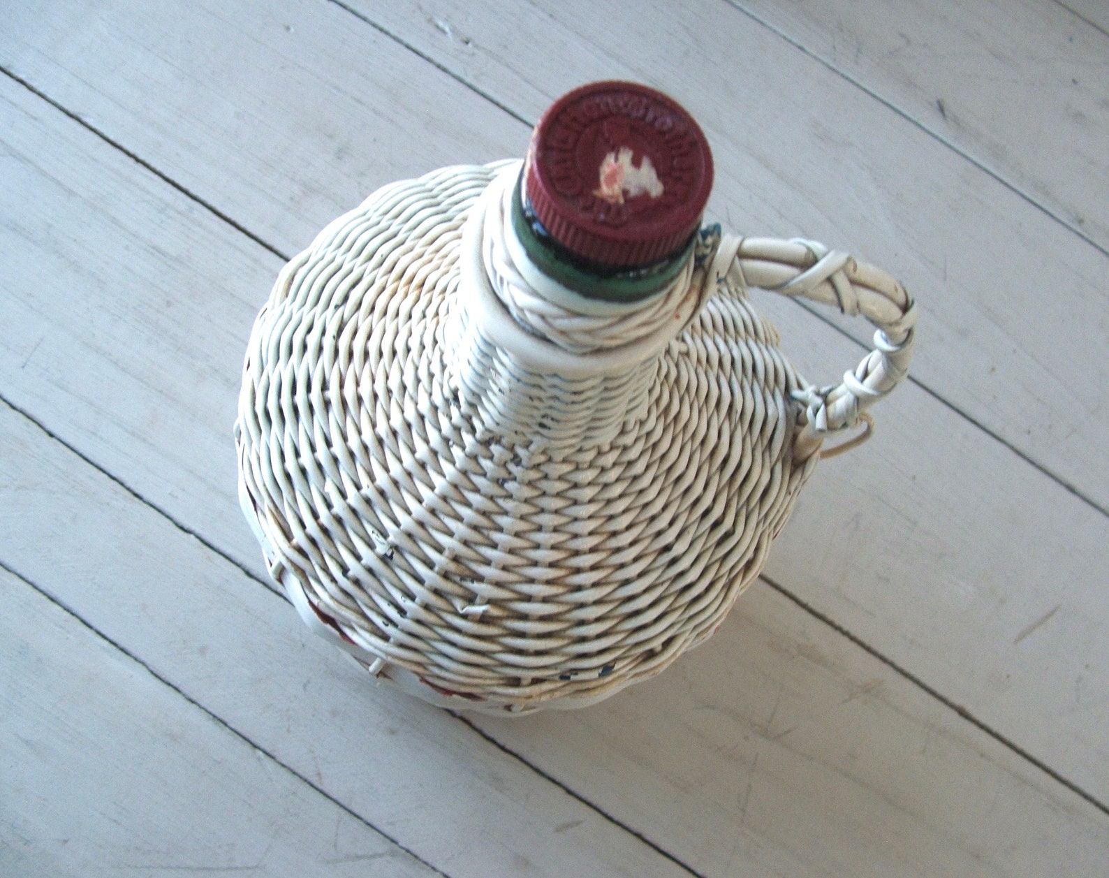 Vintage Wicker Carboy Glass Jug Wicker Wrapped Bottle The Etsy