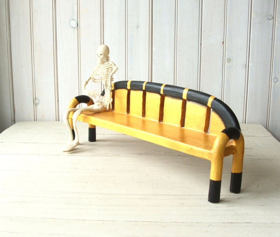 Painted Wooden Doll Bench Boho Home Decor Balinese Carved Wood Etsy