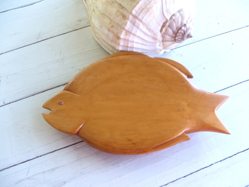 Vintage Hand Carved Wooden Fish Wall Hanging Etsy