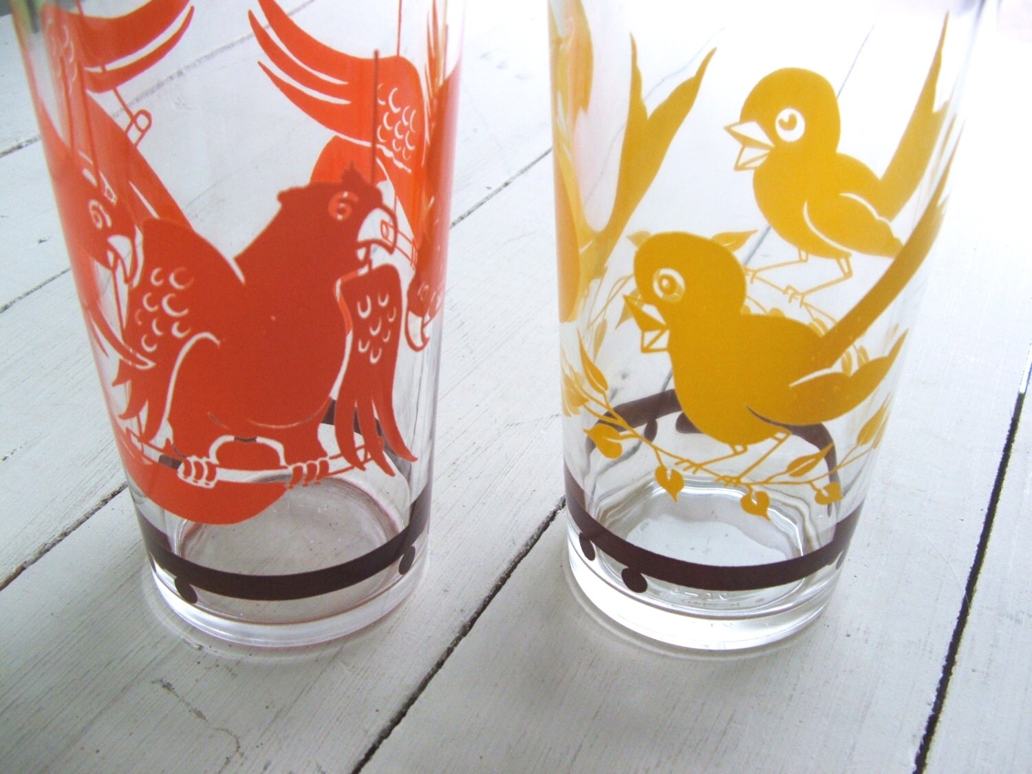 vintage circus drinking glasses