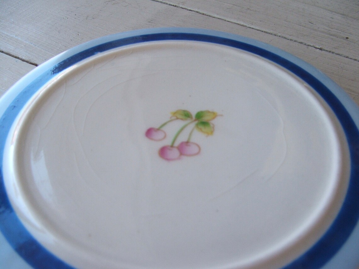 Teapot Tile Trivet Hotplate Handpainted Cherries Mid Etsy