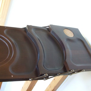 Vintage Long Collapsible Wood Tray image 4