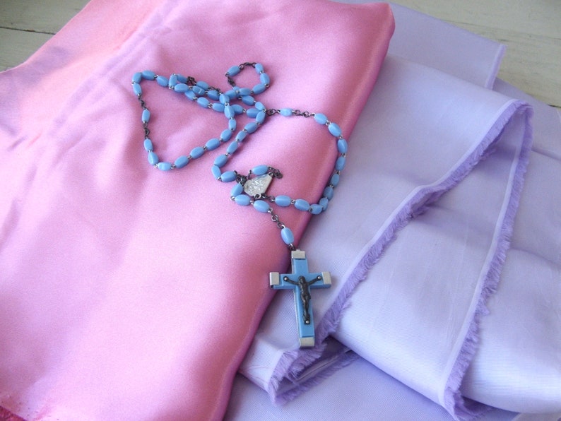 Vintage Satin Fabric Pink and Lavender