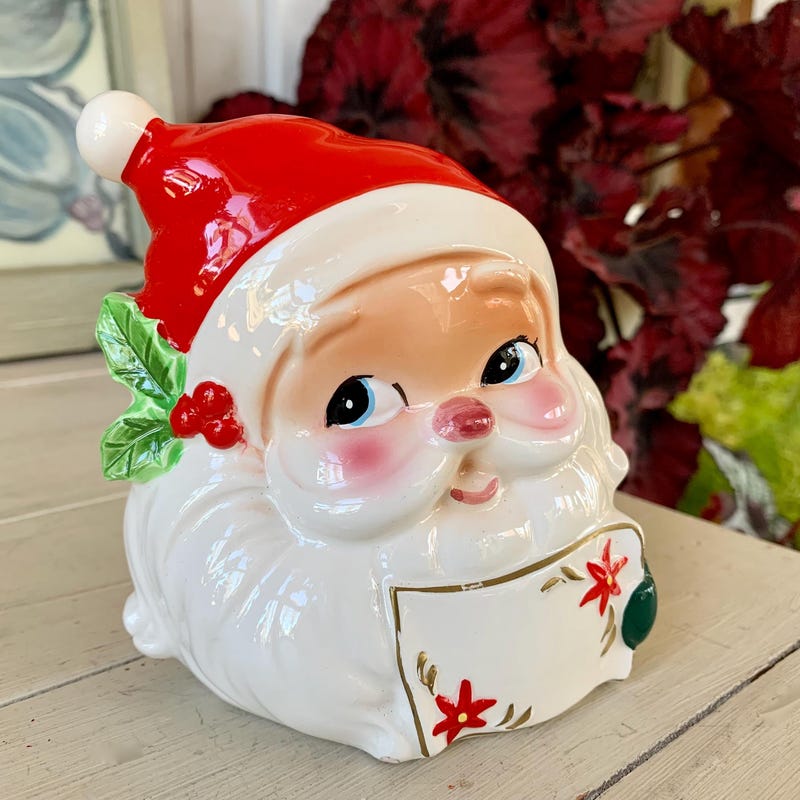 Ceramic Springtime Santa Ceramic Santa Claus - Etsy