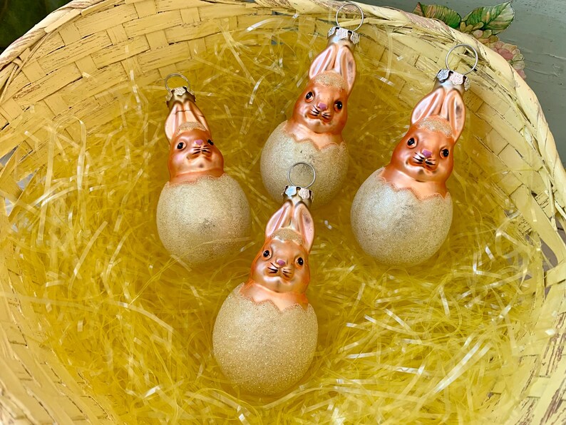 New Old Stock AMC Easter Ornaments Rabbit Eggs - Etsy