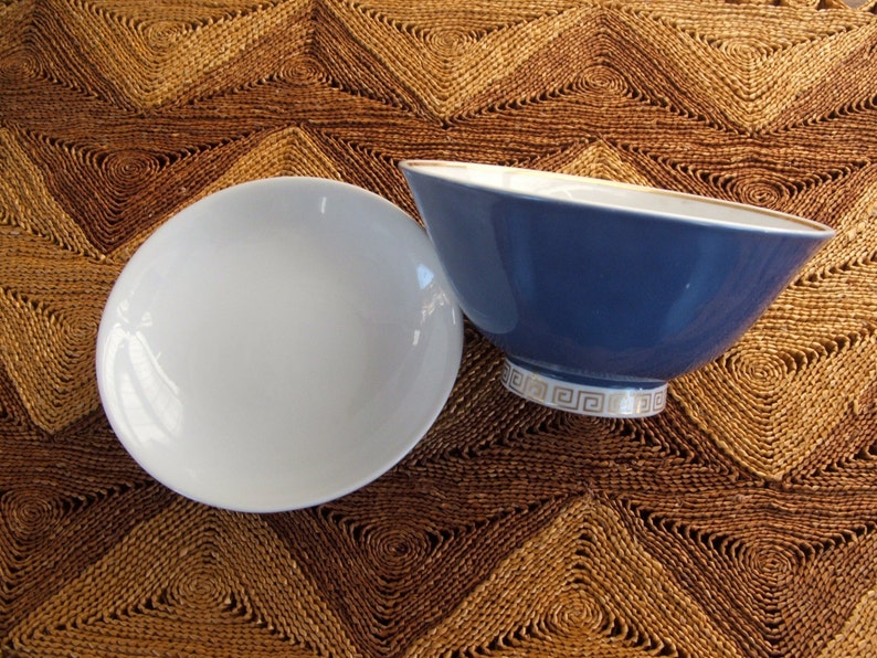 Vintage Ceramic Japanese Soup Bowl with lid blue and Etsy