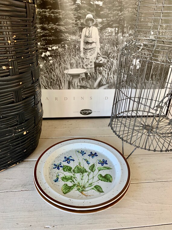 Two Violet No 202 Japan Vintage Speckled Stoneware Plates - Etsy