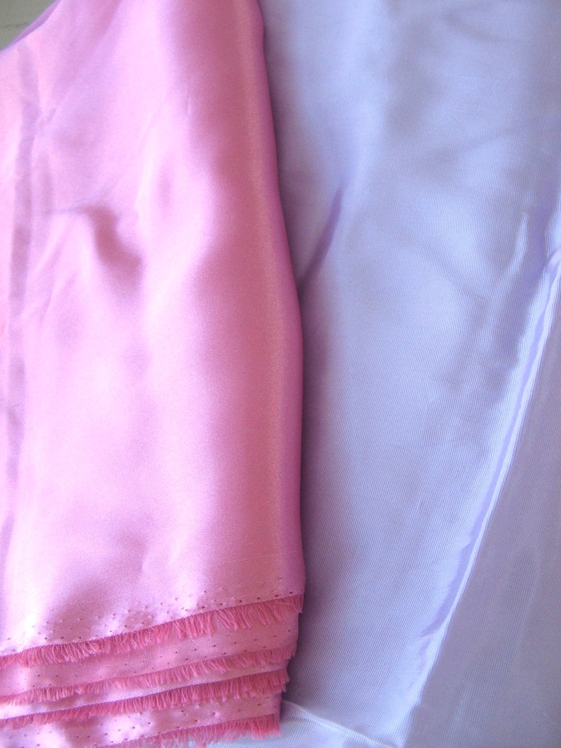 Vintage Satin Fabric Pink and Lavender