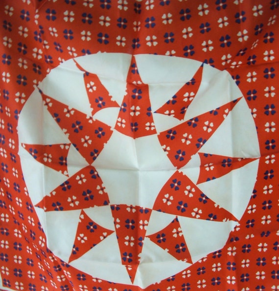 Vintage Vera Neumann Scarf Made in Japan Red Whit… - image 3