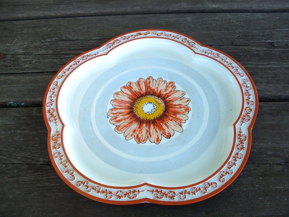 Vintage Lacquerware Rossini Tray With Orange Sunflower - Etsy