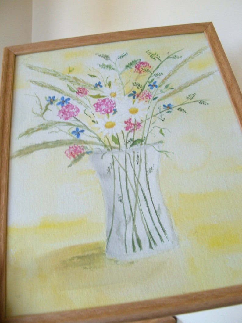 Vintage Floral Original Painting Framed Etsy