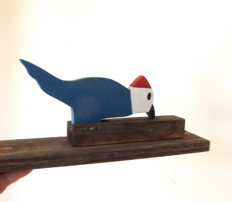 Vintage Handmade Painted Woodpecker Knocker image 3