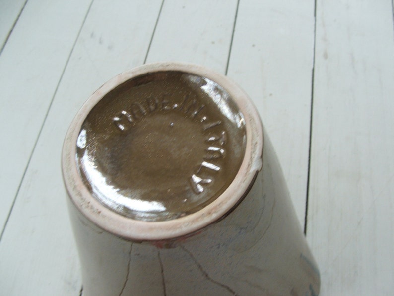 Large Vintage Pottery Vase Drip Glaze Luster Made in Italy