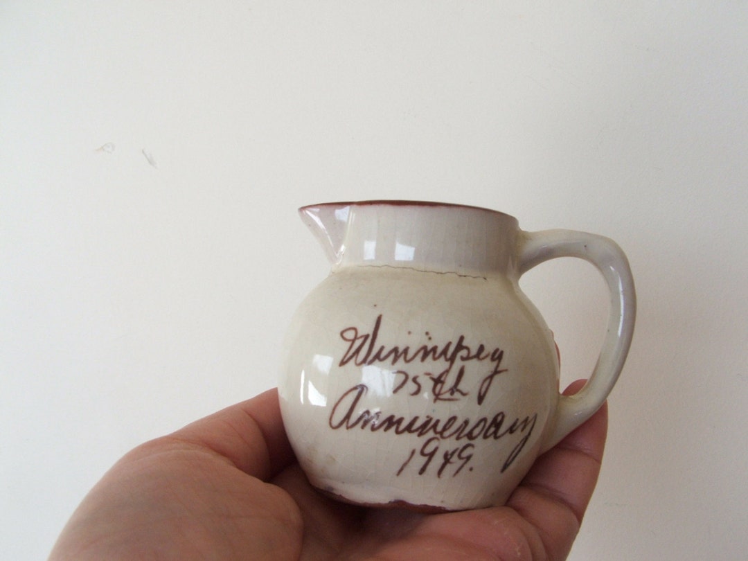 1949 Winnipeg 75th Anniversary Souvenir Clay Pottery Pitcher Etsy