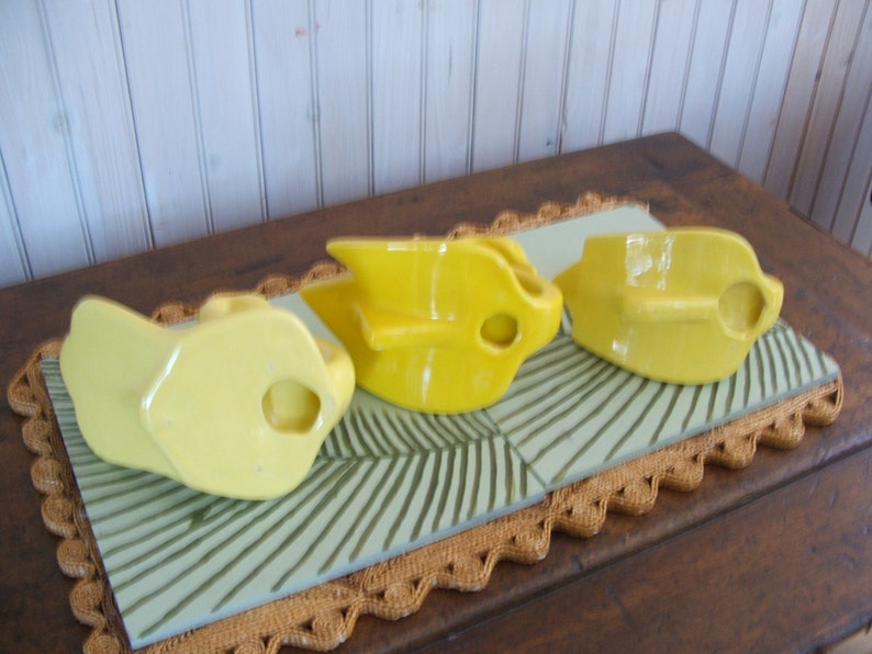 ONE vintage ceramic yellow swan towel holder Etsy