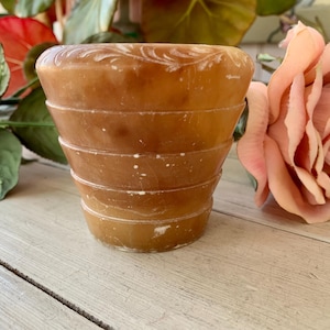 Vintage Carved Stone Flower Pot
