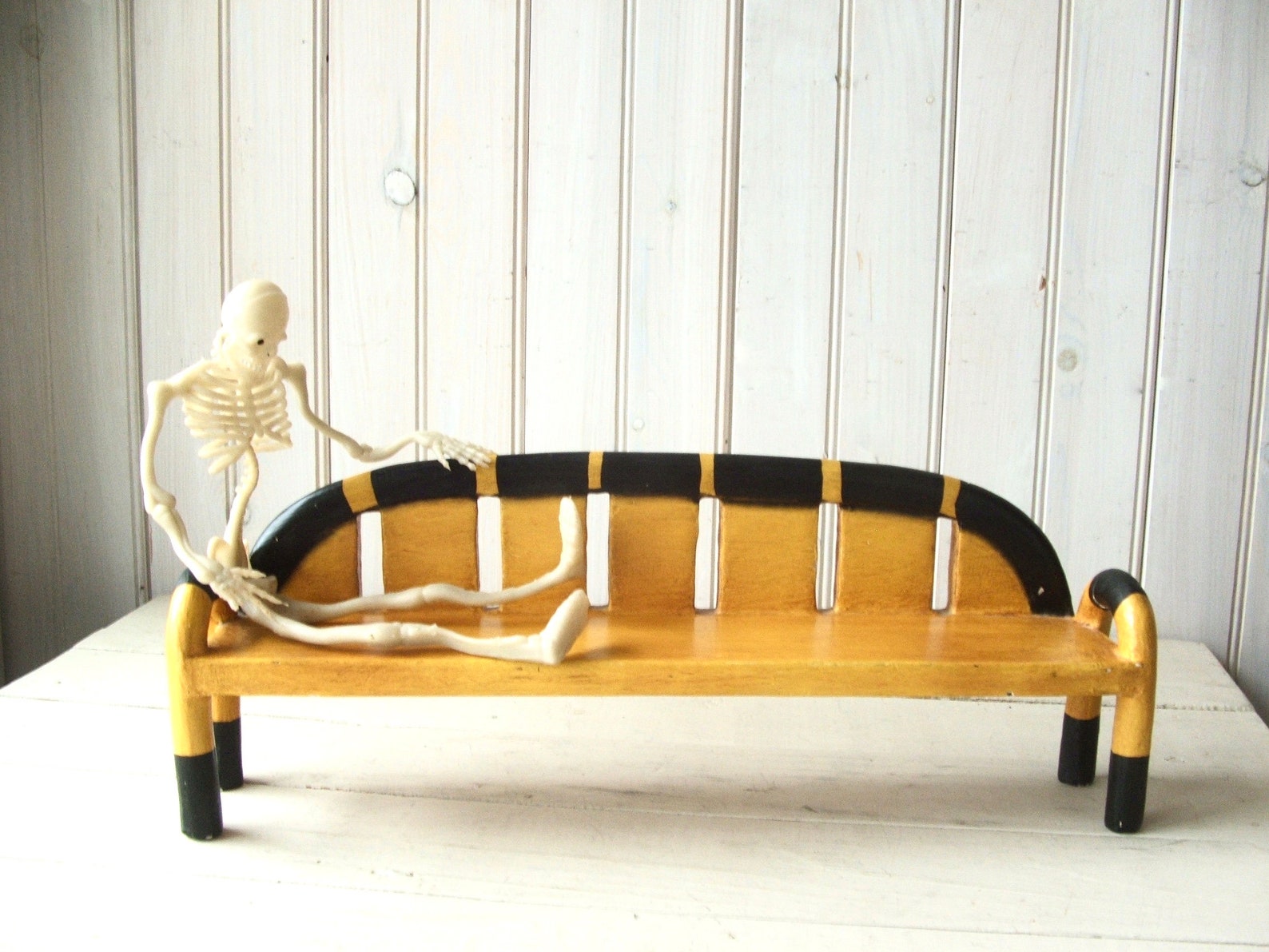 Painted Wooden Doll Bench Boho Home Decor Balinese Carved Wood Etsy