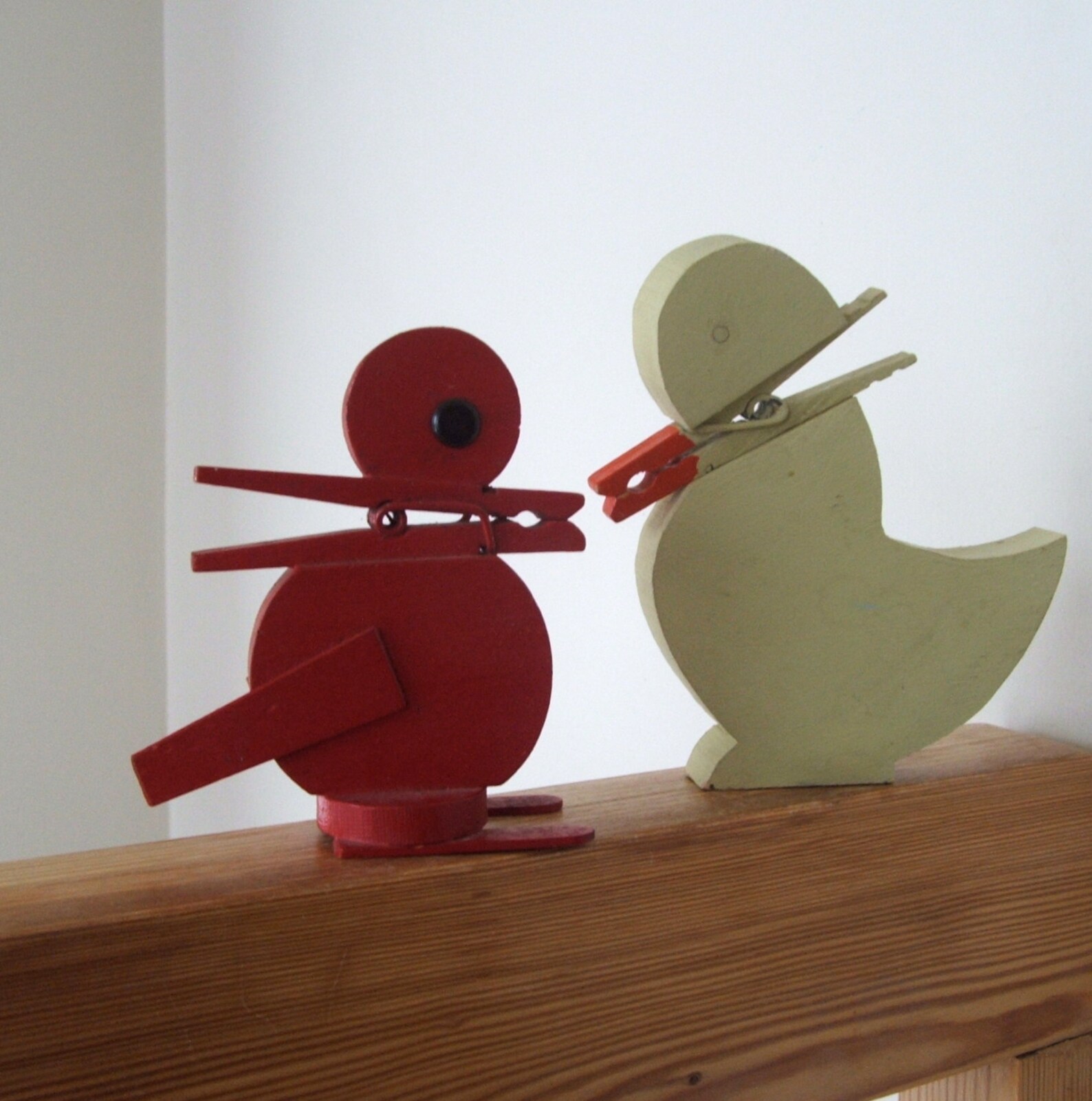 Two Clothespin Beak Bird Note Holders Etsy