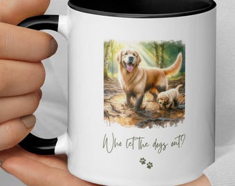 Golden Retriever-mugg | Hundgåva | Vem släppte ut hundarna | Kaffekopp