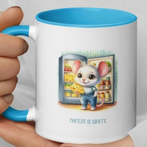 Cheese is grate | Mug | Funny | Cheese lover | Cheese | Mouse | Fridge | Snack | Gift | Present | Birthday | Christmas | Santa | Cheesy