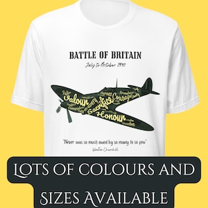 Aviation Tshirt | Spitfire | Battle of Britain | WW2 | WWII | BBMF | RAF | Plane | Remembrance | Unisex