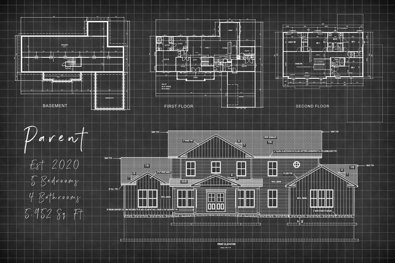 Personalized Wall Art Blueprint Portrait of Your New House Etsy