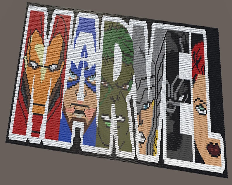 Marvel Logo Perler Bead Template – Avengers Character Letter Design - Etsy
