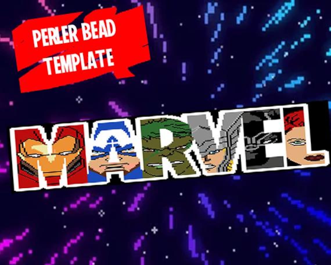 Marvel Logo Perler Bead Template – Avengers Character Letter Design - Etsy