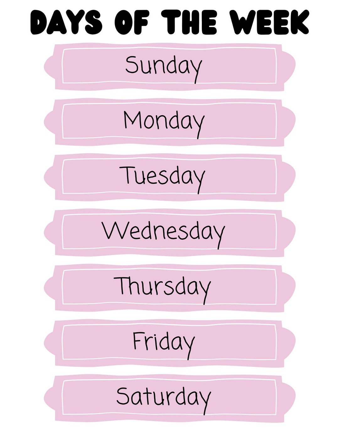 Days of the Week and Months of the Year Printable Bundle With Bonus ...