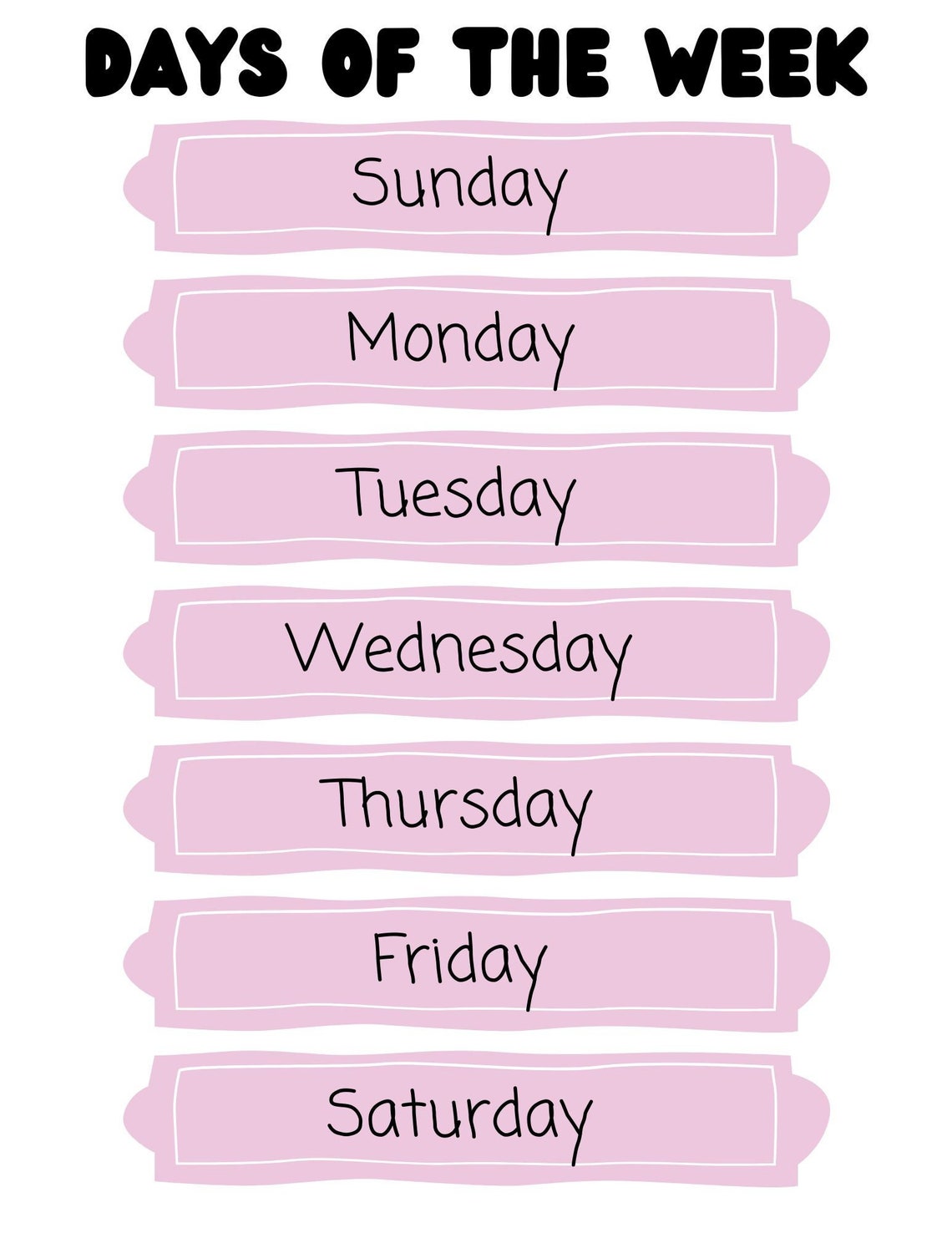 Days of the Week and Months of the Year Printable Bundle With Bonus ...