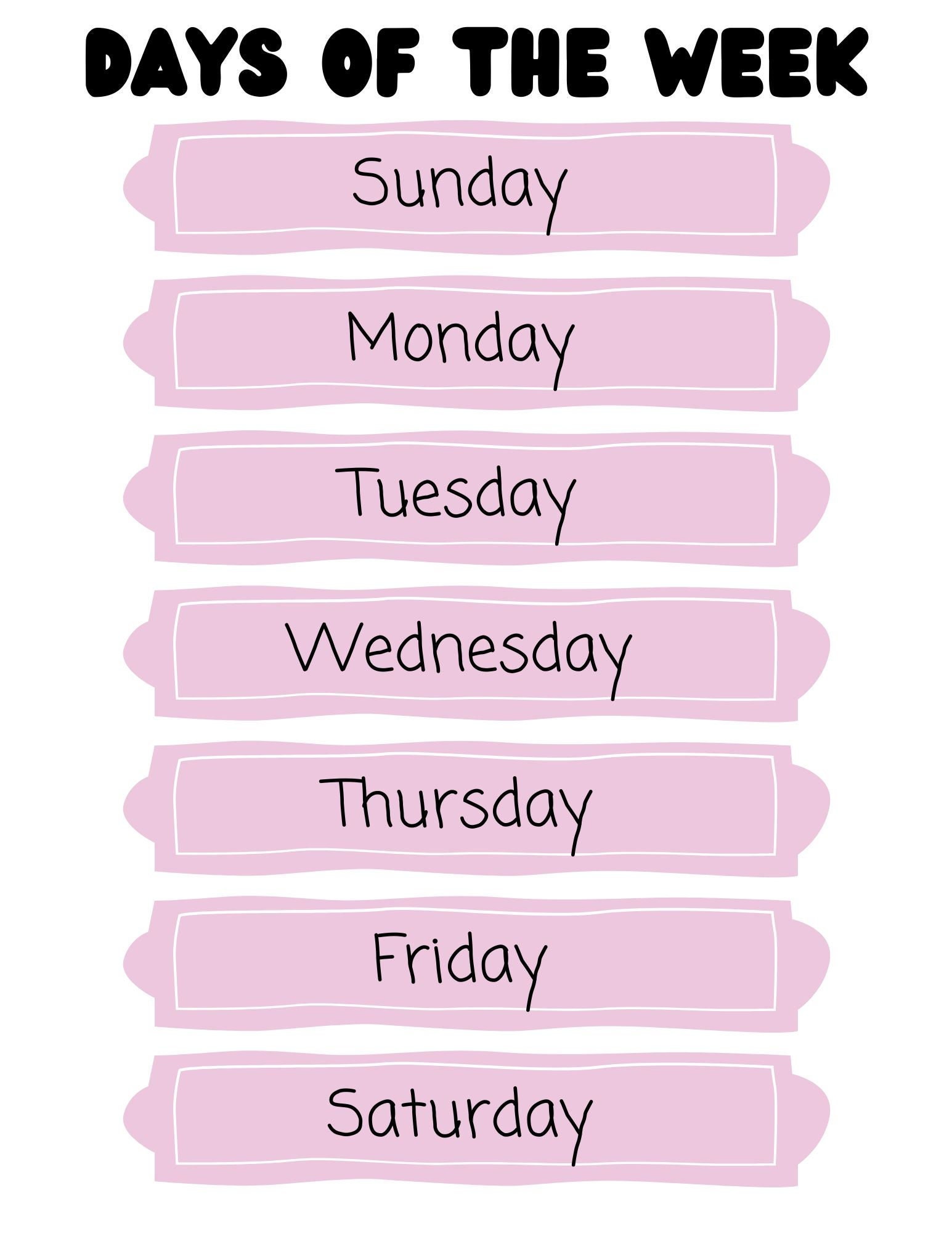 Days of the Week and Months of the Year Printable Bundle With Bonus ...
