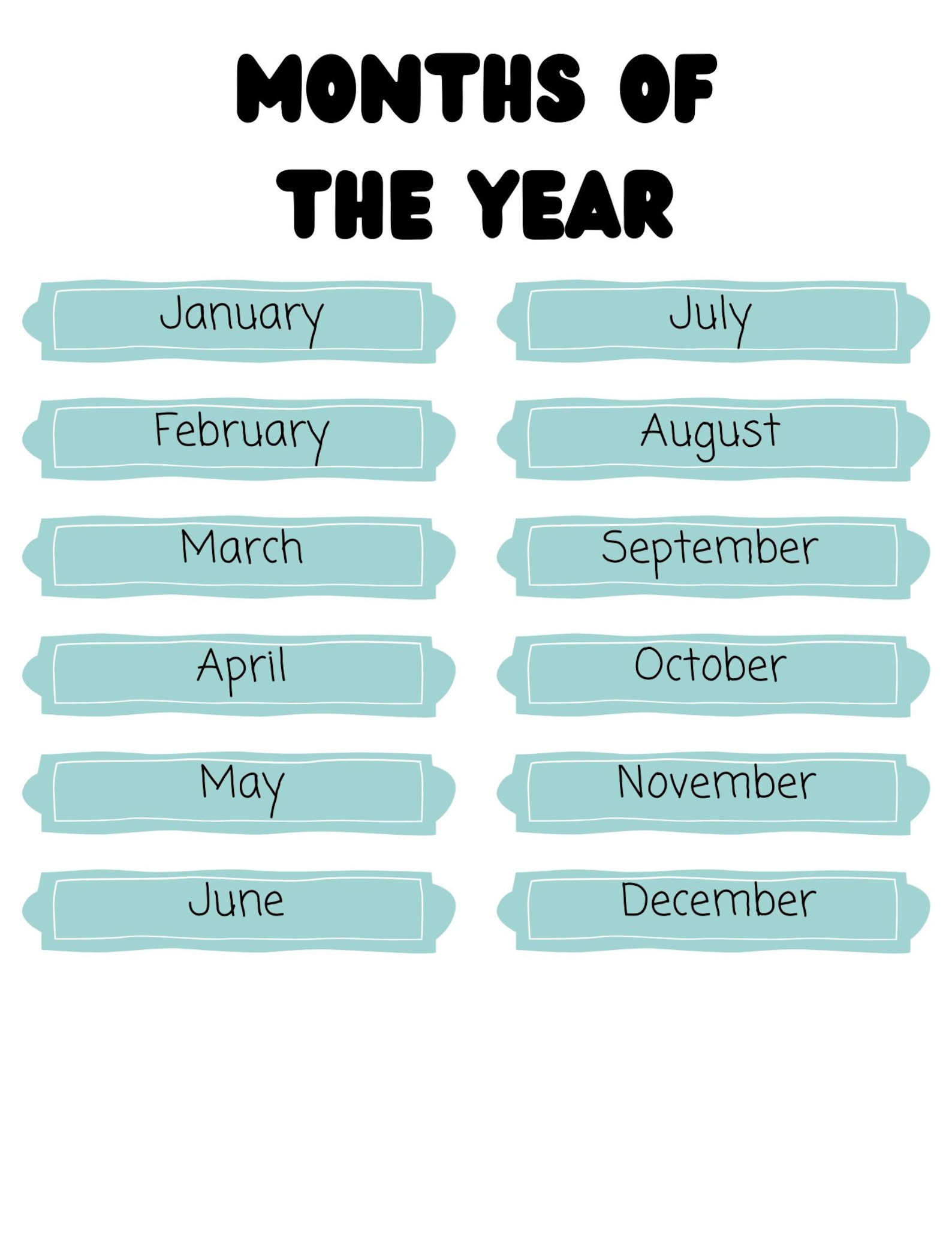 Days of the Week and Months of the Year Printable Bundle With Bonus