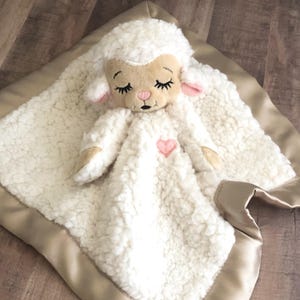 Lamb Lovey Blanket Sensory Toy Embroidery Design Digital Download